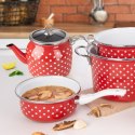 Czajnik emaliowany na gaz czerwony w kropki TECKA 1.1L ORION 113512