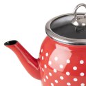 Czajnik emaliowany na gaz czerwony w kropki TECKA 1.1L ORION 113512