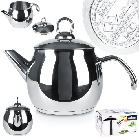 Czajnik stalowy z gwizdkiem na gaz srebrny ANETT 1.2L ORION 113518