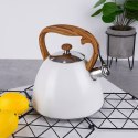 Czajnik z gwizdkiem stalowy na gaz indukcja biały WOODEN 3L ORION 113505