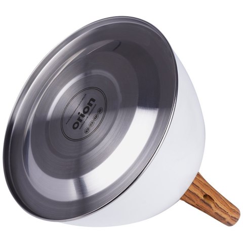 Czajnik z gwizdkiem stalowy na gaz indukcja biały WOODEN 3L ORION 113505