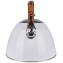 Czajnik z gwizdkiem stalowy na gaz indukcja biały WOODEN 3L ORION 113505