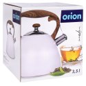 Czajnik z gwizdkiem stalowy na gaz indukcja biały WOODEN 3L ORION 113505