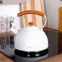 Czajnik z gwizdkiem stalowy na gaz indukcja biały matowy WHITELINE 2.9L ORION 113519