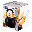 Czajnik z gwizdkiem stalowy na gaz indukcja czarno-złoty 3L VILDE 199067