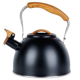 Czajnik z gwizdkiem stalowy na gaz indukcja czarny 2.5L VILDE 199068