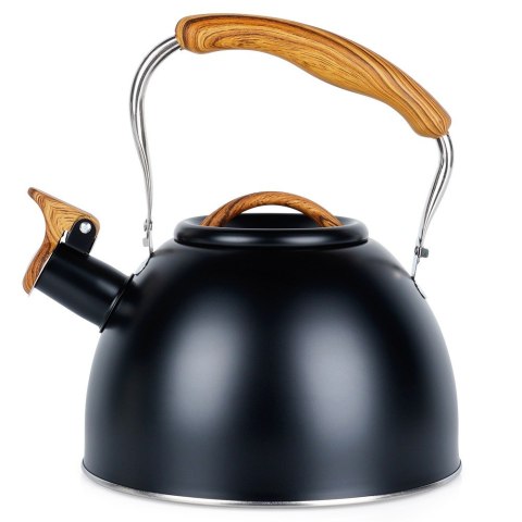 Czajnik z gwizdkiem stalowy na gaz indukcja czarny 2.5L VILDE 199068