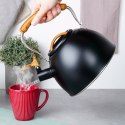 Czajnik z gwizdkiem stalowy na gaz indukcja czarny 2.5L VILDE 199068