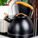 Czajnik z gwizdkiem stalowy na gaz indukcja czarny 2.5L VILDE 199068