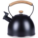 Czajnik z gwizdkiem stalowy na gaz indukcja czarny MAT 2.5L VILDE 199003