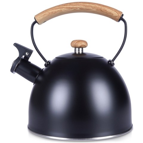 Czajnik z gwizdkiem stalowy na gaz indukcja czarny MAT 2.5L VILDE 199003