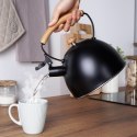 Czajnik z gwizdkiem stalowy na gaz indukcja czarny MAT 2.5L VILDE 199003