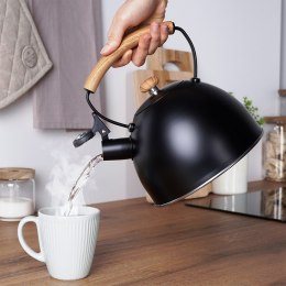 Czajnik z gwizdkiem stalowy na gaz indukcja czarny MAT 2.5L VILDE 199003