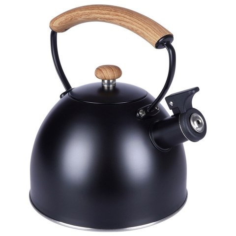 Czajnik z gwizdkiem stalowy na gaz indukcja czarny MAT 2.5L VILDE 199003
