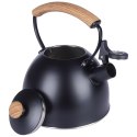 Czajnik z gwizdkiem stalowy na gaz indukcja czarny MAT 2.5L VILDE 199003