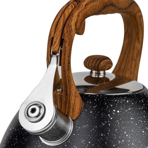 Czajnik z gwizdkiem stalowy na gaz indukcja czarny NATURE 3L NAVA 10-175-030