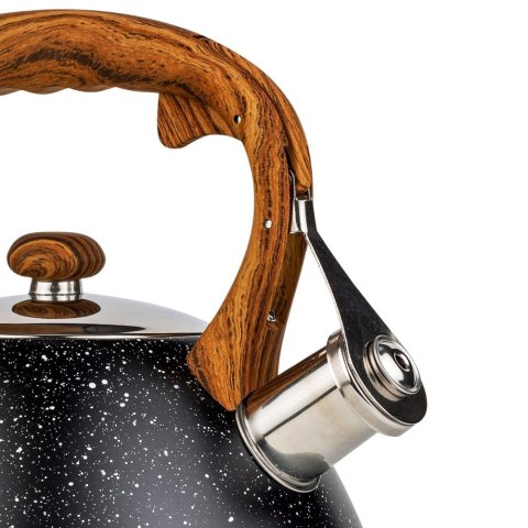 Czajnik z gwizdkiem stalowy na gaz indukcja czarny NATURE 3L NAVA 10-175-030