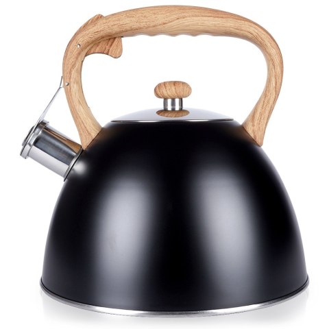 Czajnik z gwizdkiem stalowy na gaz indukcja czarny matowy 3L VILDE 111923