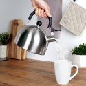 Czajnik z gwizdkiem stalowy na gaz indukcja srebrny 2.5L EXCELLENT HOUSEWARE 259346