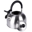Czajnik z gwizdkiem stalowy na gaz indukcja srebrny 2.5L EXCELLENT HOUSEWARE 259346