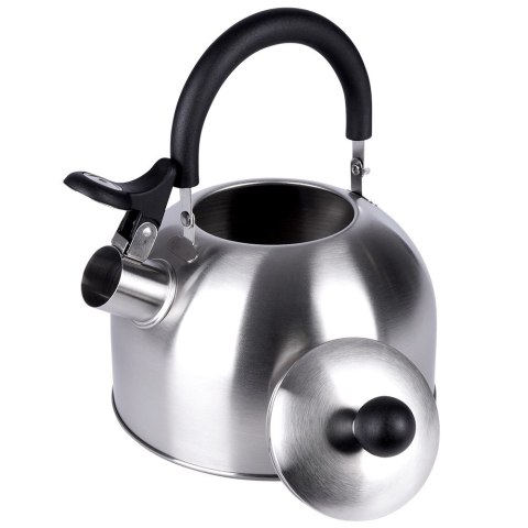Czajnik z gwizdkiem stalowy na gaz indukcja srebrny 2.5L EXCELLENT HOUSEWARE 259346