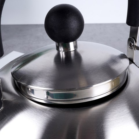 Czajnik z gwizdkiem stalowy na gaz indukcja srebrny 2.5L EXCELLENT HOUSEWARE 259346