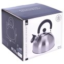 Czajnik z gwizdkiem stalowy na gaz indukcja srebrny 2.5L EXCELLENT HOUSEWARE 259346