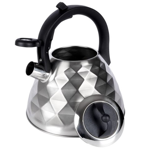 Czajnik z gwizdkiem stalowy na gaz indukcja srebrny 3.4L ORION 113516