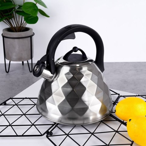 Czajnik z gwizdkiem stalowy na gaz indukcja srebrny 3.4L ORION 113516