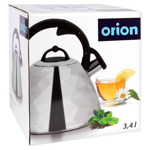 Czajnik z gwizdkiem stalowy na gaz indukcja srebrny 3.4L ORION 113516