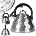Czajnik z gwizdkiem stalowy na gaz indukcja srebrny 3.4L ORION 113516