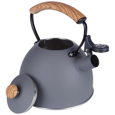 Czajnik z gwizdkiem stalowy na gaz indukcja szary MAT 2.5L VILDE 199004