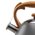 Czajnik z gwizdkiem stalowy na gaz indukcja szary matowy 3L VILDE 111927