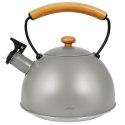 Czajnik z gwizdkiem stalowy na gaz indukcja szary matowy WOODEN 2.9L ORION 113517