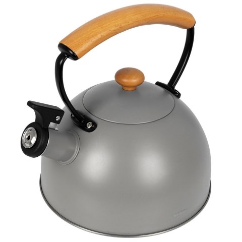 Czajnik z gwizdkiem stalowy na gaz indukcja szary matowy WOODEN 2.9L ORION 113517