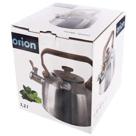 Czajnik z gwizdkiem stalowy na gaz indukcja z termometrem 3.2L ORION 113521