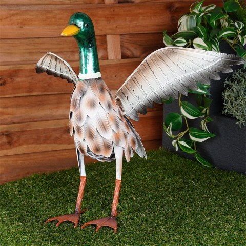 Figurka ogrodowa dekoracyjna dekoracja do ogrodu metalowa kaczor 51.5x24x41cm PROGARDEN 339492