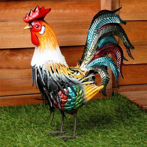 Figurka ogrodowa dekoracyjna dekoracja do ogrodu metalowa kogut 39x12x40cm PROGARDEN 339502