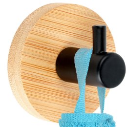 Haczyk Wieszak uchwyt uchwyt samoprzylepny drewniany metalowy czarny 5x3.5cm VILDE 566017