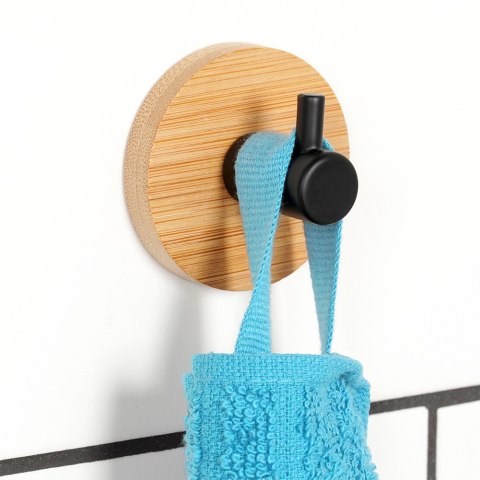 Haczyk Wieszak uchwyt uchwyt samoprzylepny drewniany metalowy czarny 5x3.5cm VILDE 566017