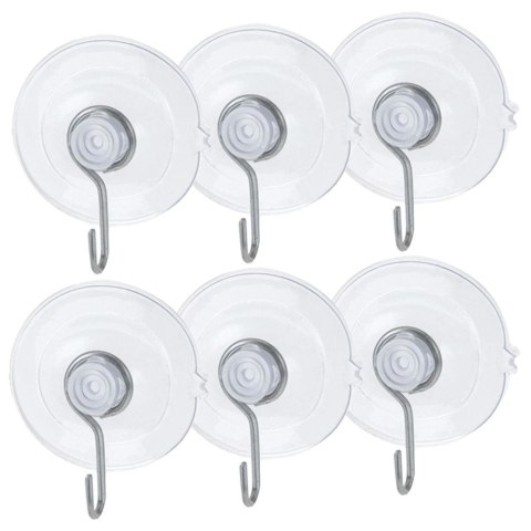 Haczyki wieszaki uchwyty haczyk na przyssawkę 5cm 6 sztuk GET-IT 569130