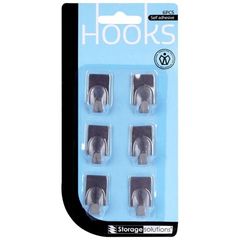 Haczyki wieszaki uchwyty haczyk samoprzylepny stalowy 2x3cm 6 sztuk STORAGE SOLUTIONS 569342-P