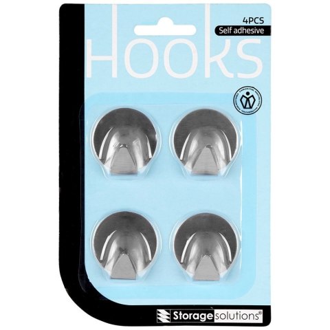 Haczyki wieszaki uchwyty haczyk samoprzylepny stalowy 3.5x4cm 4SZT STORAGE SOLUTIONS 569418-W3