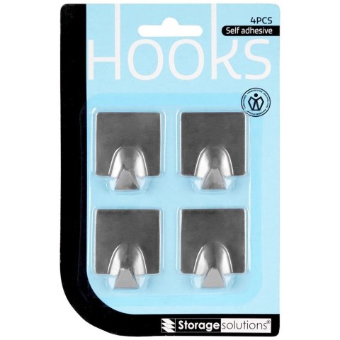 Haczyki wieszaki uchwyty haczyk samoprzylepny stalowy 3.5x4cm 4SZT STORAGE SOLUTIONS 569418-W4