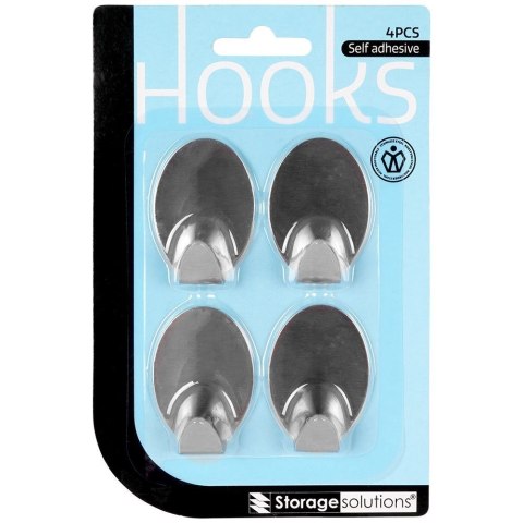 Haczyki wieszaki uchwyty haczyk samoprzylepny stalowy 3.5x5.5cm 4SZT STORAGE SOLUTIONS 569418-W1