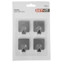 Haczyki wieszaki uchwyty haczyk samoprzylepny stalowy 4x3.5cm 4SZT GET-IT 569129-W4
