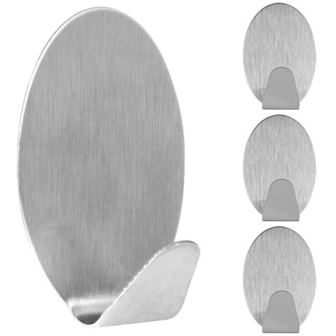 Haczyki wieszaki uchwyty haczyk samoprzylepny stalowy 5.5x3.5cm 4SZT GET-IT 569129-W1