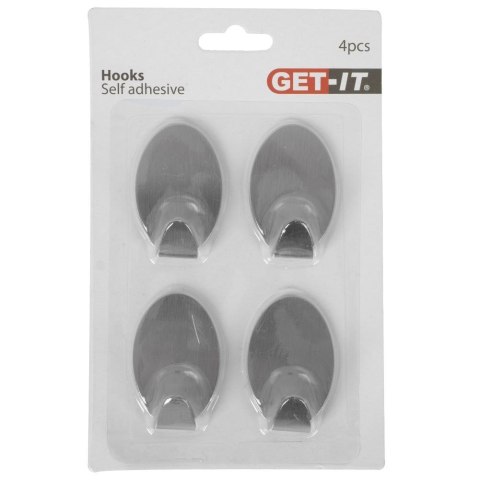 Haczyki wieszaki uchwyty haczyk samoprzylepny stalowy 5.5x3.5cm 4SZT GET-IT 569129-W1