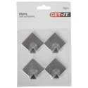 Haczyki wieszaki uchwyty haczyk samoprzylepny stalowy 5x5cm 4SZT GET-IT 569129-W2