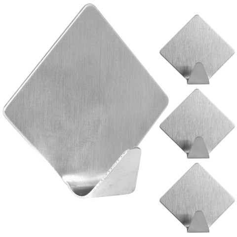Haczyki wieszaki uchwyty haczyk samoprzylepny stalowy 5x5cm 4SZT STORAGE SOLUTIONS 569418-W2